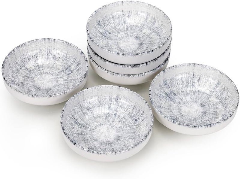 Edessa Astin Ceramic Round Soup Bowl - 15cm Multicolor Designer Bowl - Premium Glazed Ceramic for Serving Soup, Ramen, Curries, Desserts & Snacks - Microwave & Dishwasher Safe (Set of 6) - Image 1